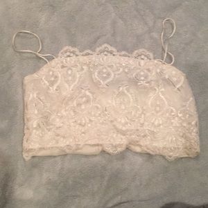 White lace crop top